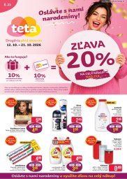 TETA Drogerie leták  s platnosťou 12. 10. - 21. 10. 2026 